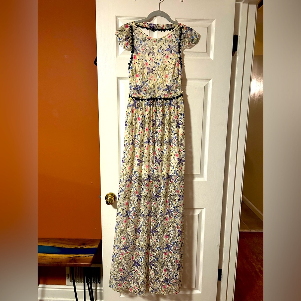 Free people backless lace floral dress